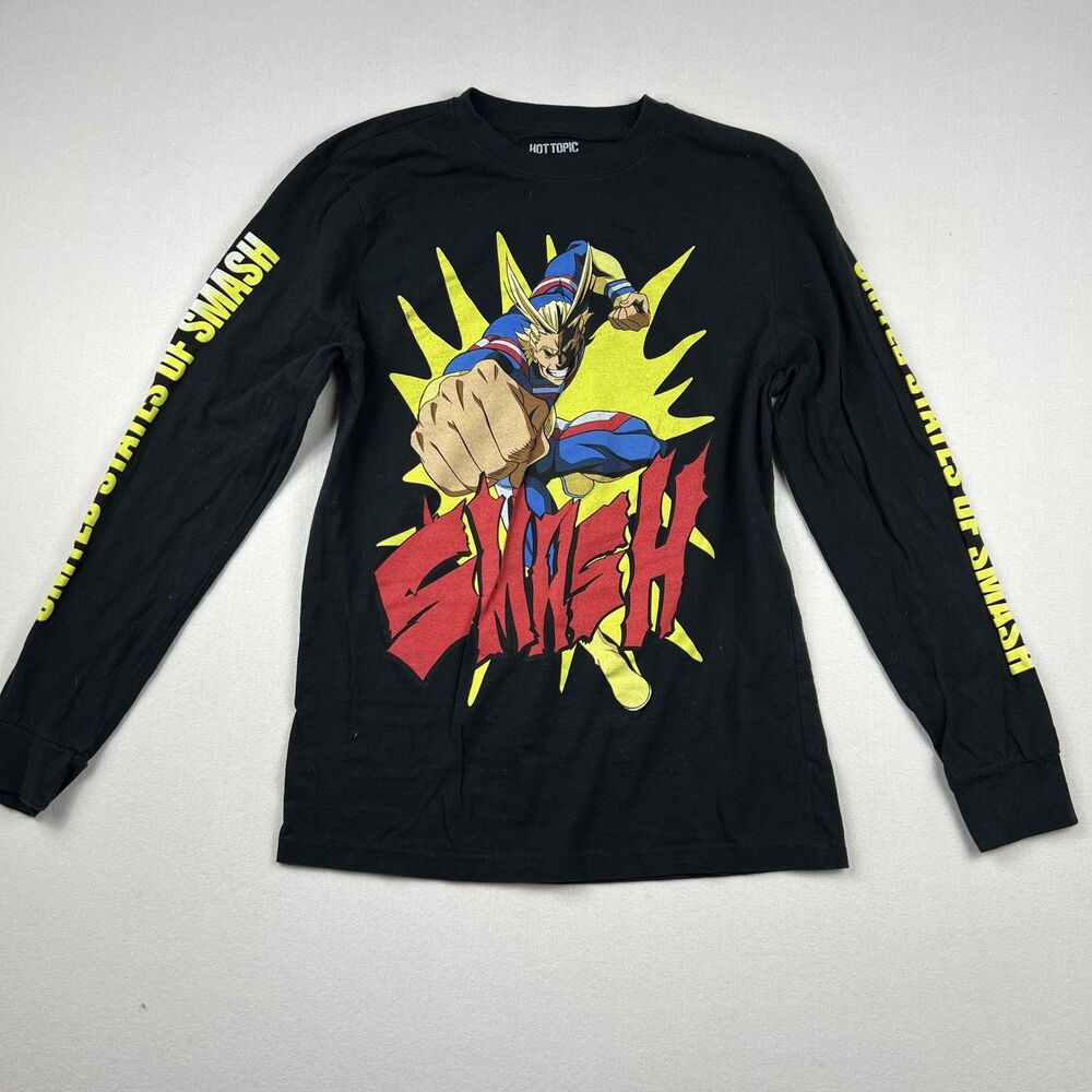 My Hero Academia Shirt Mens Small All Might Smash Long Sleeve Hot Topic Anime
